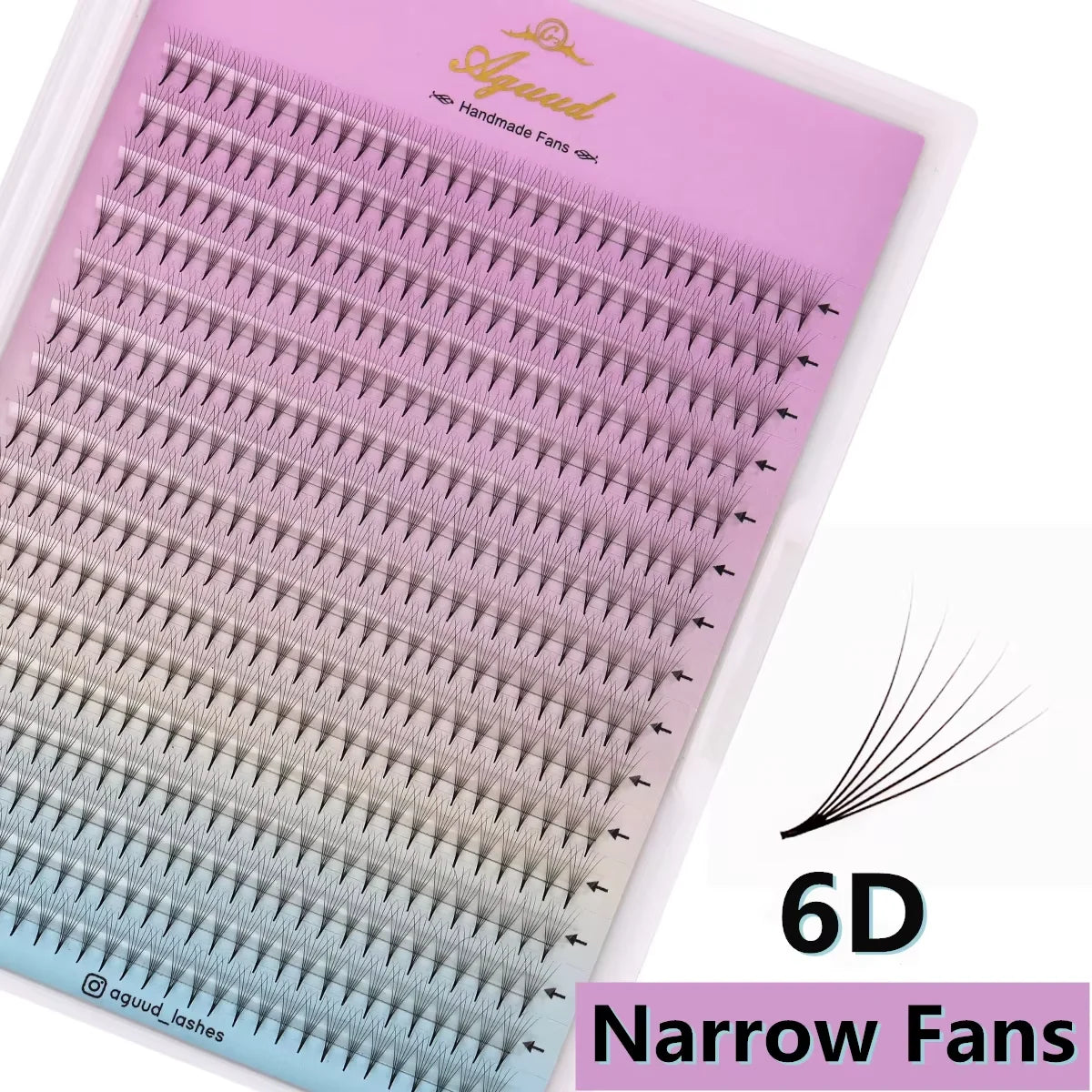 AGUUD XL Premade Volume Fan Lashes 4D-8D Natural Long