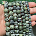 Natural Stone Matte Green Zebra Jaspers Loose Beads for Diy Handmade Bracelet Earrings Jewelry Making 15" Inch 4 6 8 10 12MM