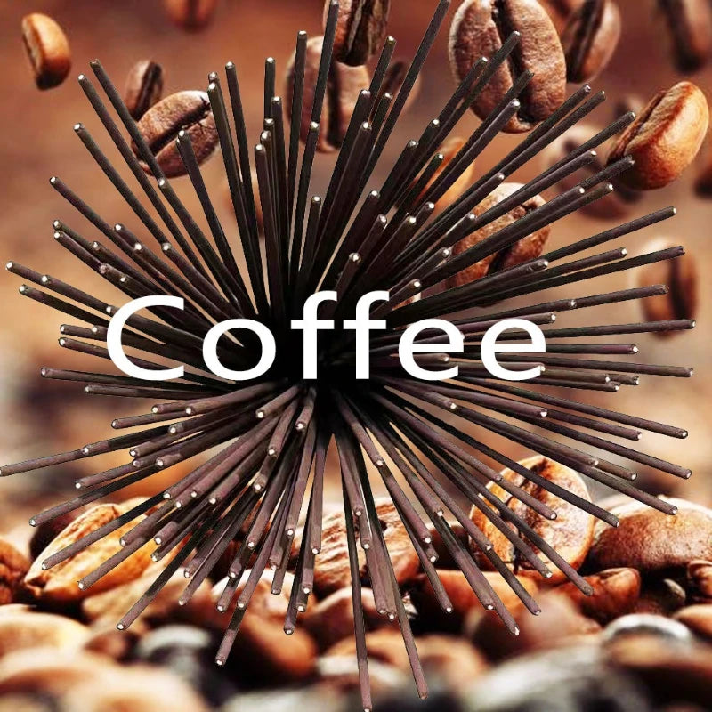 50/100/150/200/250/300pcs Coffee Incense Sticks, Made of Natural Fragrance Powder with Bamboo, Home Office Refresh Aromatherapy