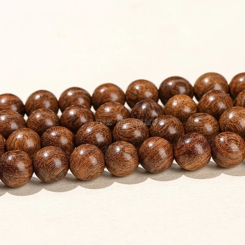 Natural Wood Bead Gold Silk Sandalwood Round Buddha Bead 6 8 10mm Pick Size For Jewelry Making Diy Necklace Bracelet Accessory