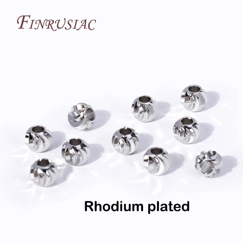 18K Gold Plated Spacer Beads 2.5-6mm Round Beads for Jewelry Making