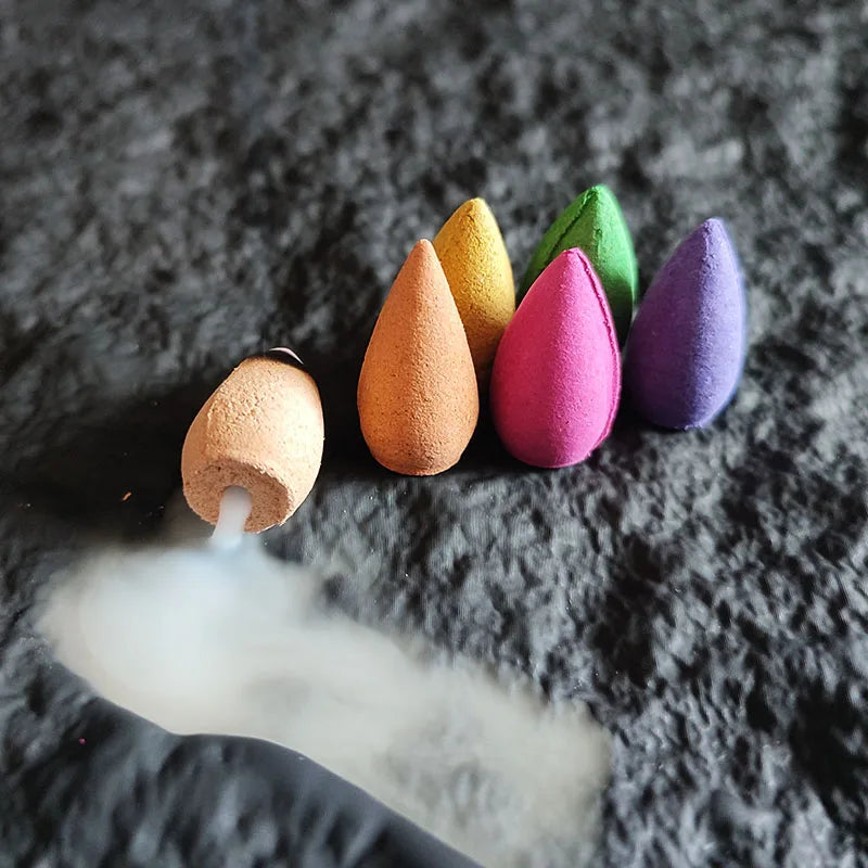 Natural Cone Incense for Backflow Burner - Rose Waterfall Scent