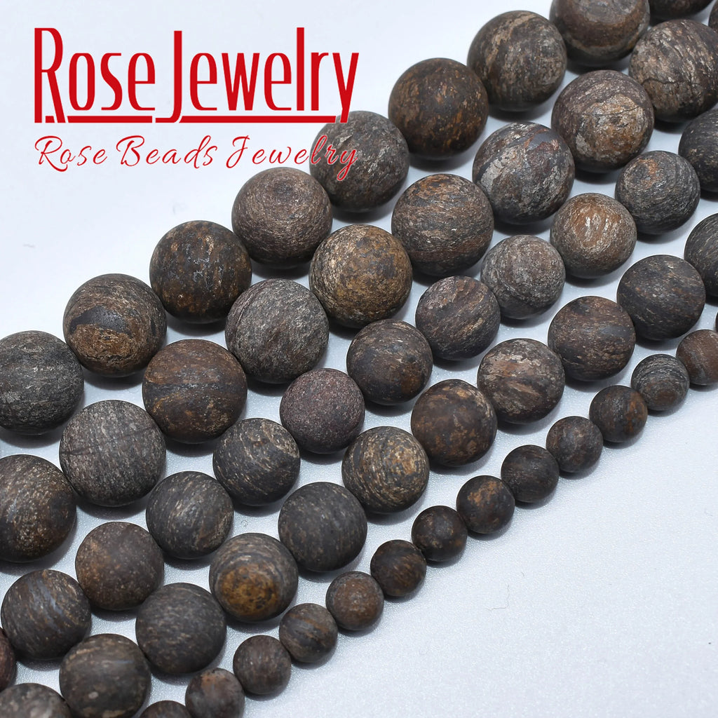 Matte Natural Bronzite Stone Beads Round Loose Spacer Beads For Jewelry Making DIY Bracelets Necklace 15'' Strand 4/6/8/10/12 mm