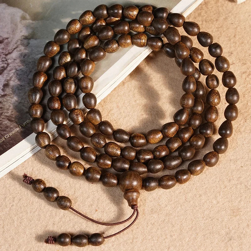 Brunei Old Material Agarwood Drop Bead Neckwear Bracelet Unshaped Scented Beaded String for Men Women Couples Gifts