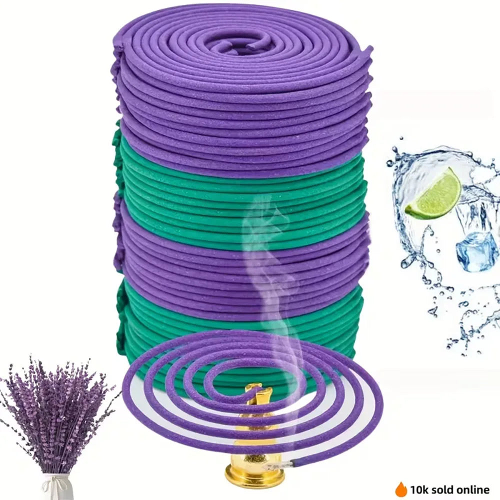 48/100 Spiral Incense Sticks with Holder, Lavender and Lemongrass Combo Pack—Yoga | Meditation | Outdoor and Home Use, Valentine's Day | Independence Day | Closed Days | Halloween | The Ideal Choice for Christmas and Other Occasions.