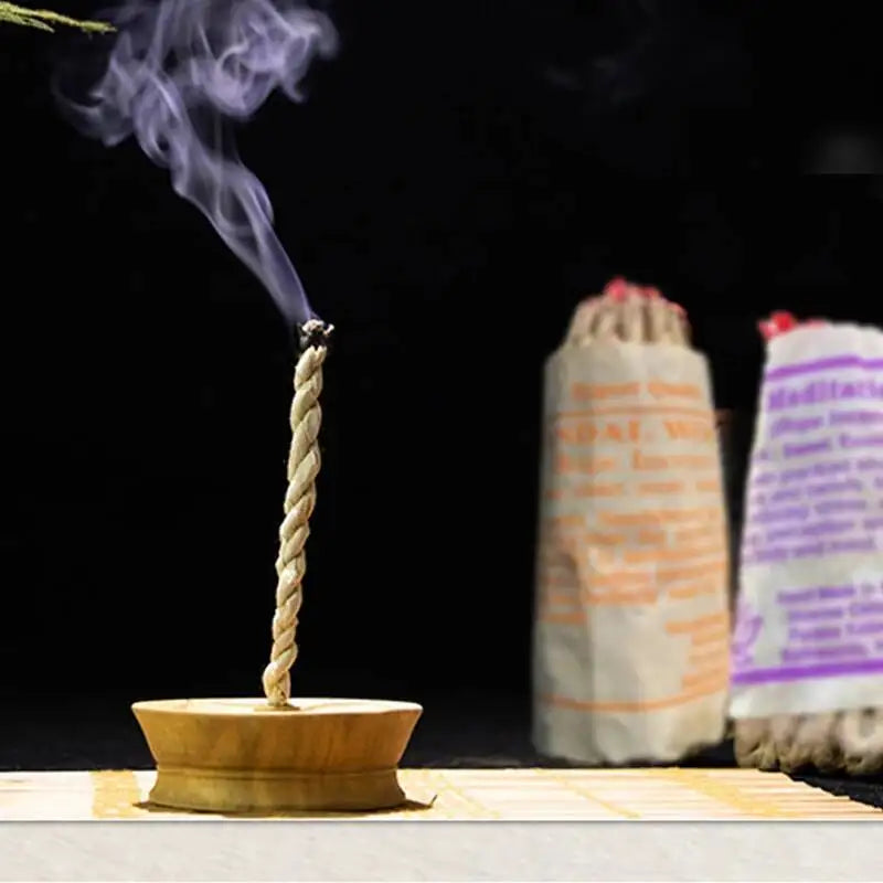 40PCS Handmade Nepal Traditional Handmade Rope Incense Cedar Aromatherapy Burning Rope Fragrance Yoga Meditation Sandalwood