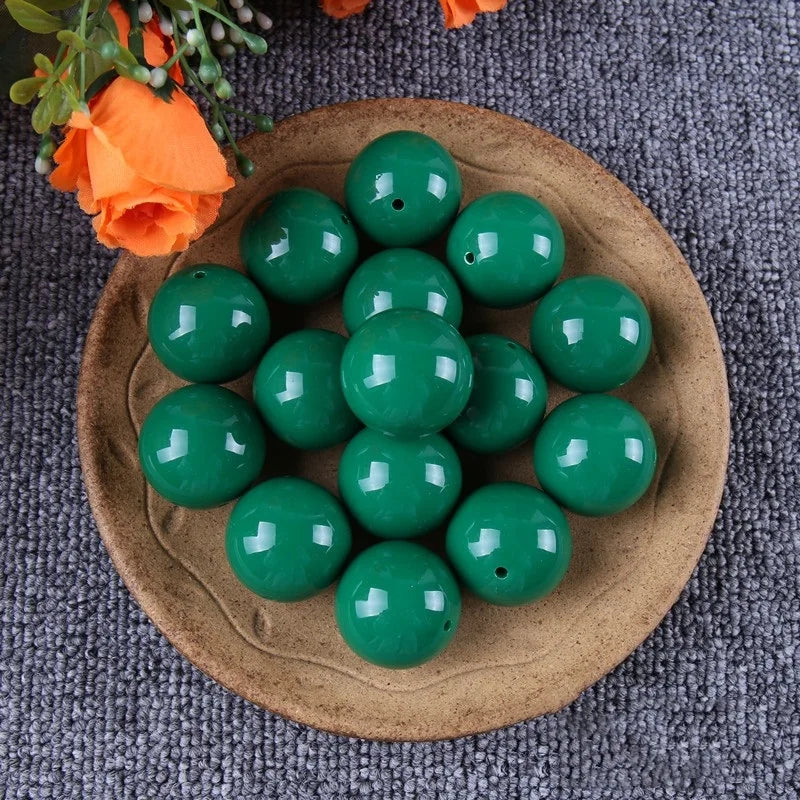 30mm Round Acrylic Beads 26 Colors 5pcs Lot