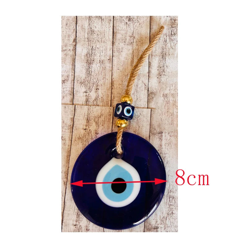 Blue Evil Eye Glass Wall Hanging Decor