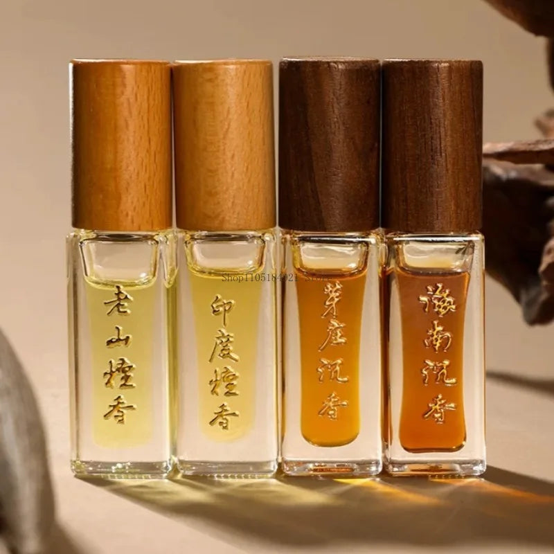 5ml Natural Laoshan Sandalwood/Nha Trang Agarwood Essential Oil Gift Box Set Home Aromatherapy Soothing Help Sleep Meditation