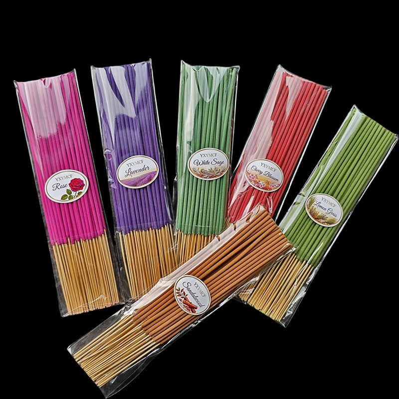 50pcs Incense Sticks White Sage Lavender Lemongrass Bamboo Incense Long Lasting Natural Aroma for Home Office Yoga Meditation