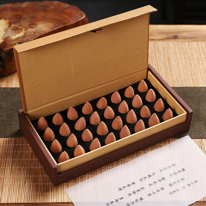 Backflow Incense Old Mountain Sandalwood and Agarwood Tearoom Livingroom Purify The Air Temple Worship of Buddha Cone Incense
