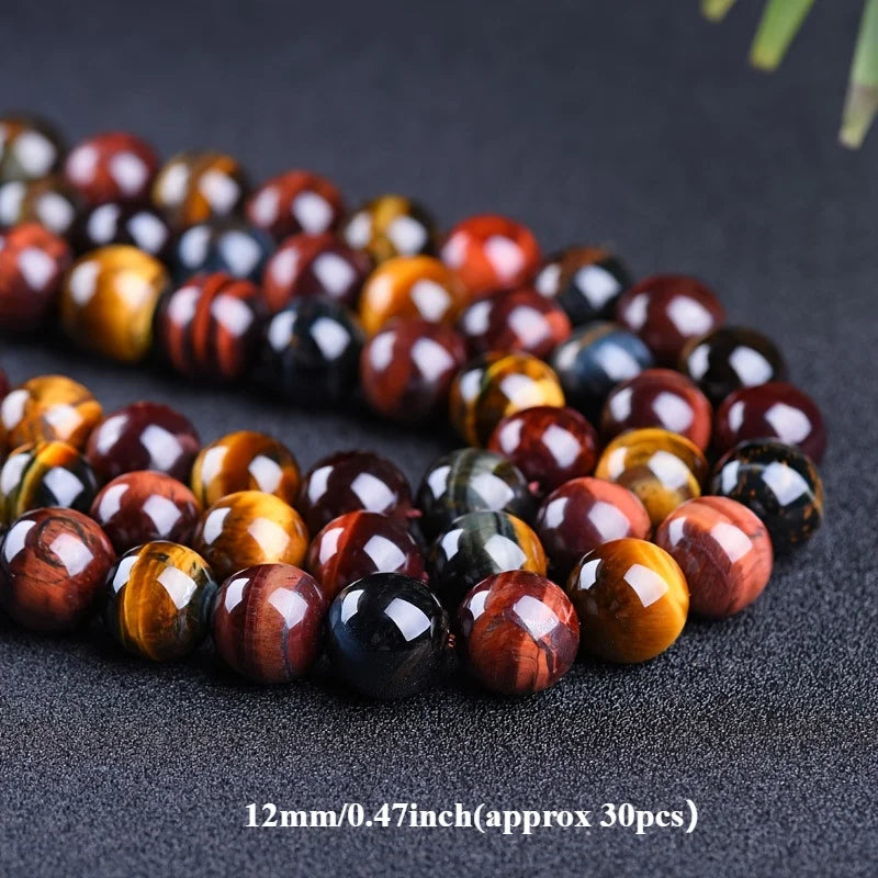 4/6/8/10/12mm Natural Multicolor Tiger Eye Stone Round Beads DIY Jewelry Making Supplies Bracelets Necklaces Accessories 15inches - AliExpress