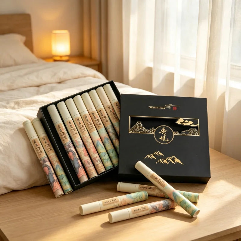 400 pieces of ten tube Five Classics Incense Gift Box with Ink Painting Style, Sandalwood, Agarwood, etc. Suitable for home gift