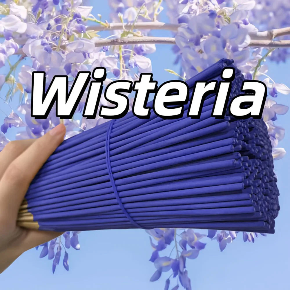 Natural Wisteria Incense Sticks - 56/164/364 Sticks, 22cm Size, Wooden Incense Sticks, Used for Spiritual Purification, Eliminating Negative Energy, Home and Office Decoration, Halloween, Christmas, Meditation Aid, Meditation Incense, Holiday Decoration