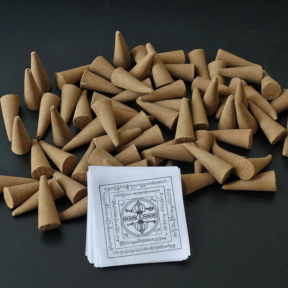 Tibetan Natural Incense Cones - Soft Smoke, Peaceful and Serene, Ideal for Buddha Offerings and Meditation