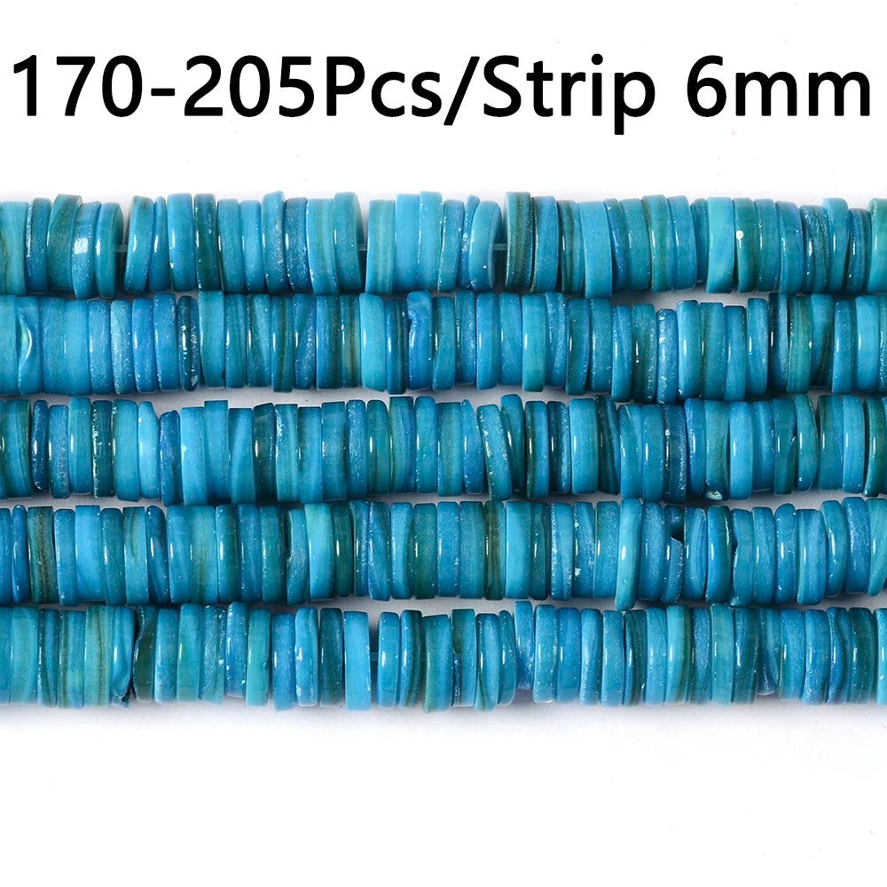 3/4/6/8/10mm Colored Freshwater Shell Beads DIY Jewelry Findings Beads Round Shape Shell Chip Loose Beads For Jewelry Making