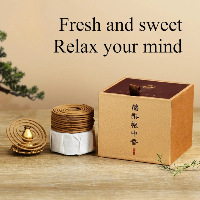 Natural Sandalwood Agarwood Incense Coil Temple Worship Study Rooms Meditation Household Calms Mind Promotes Sleep Purifies Air