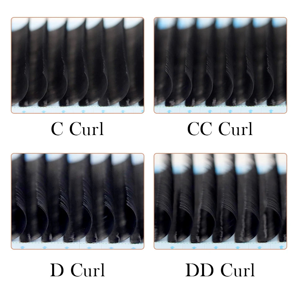 AGUUD 16 Rows Natural Soft Russian Volume Eyelash Extensions 0.03 0.05 0.07 Premium Silk Long 5mm-25mm Bottom Lower Lashes