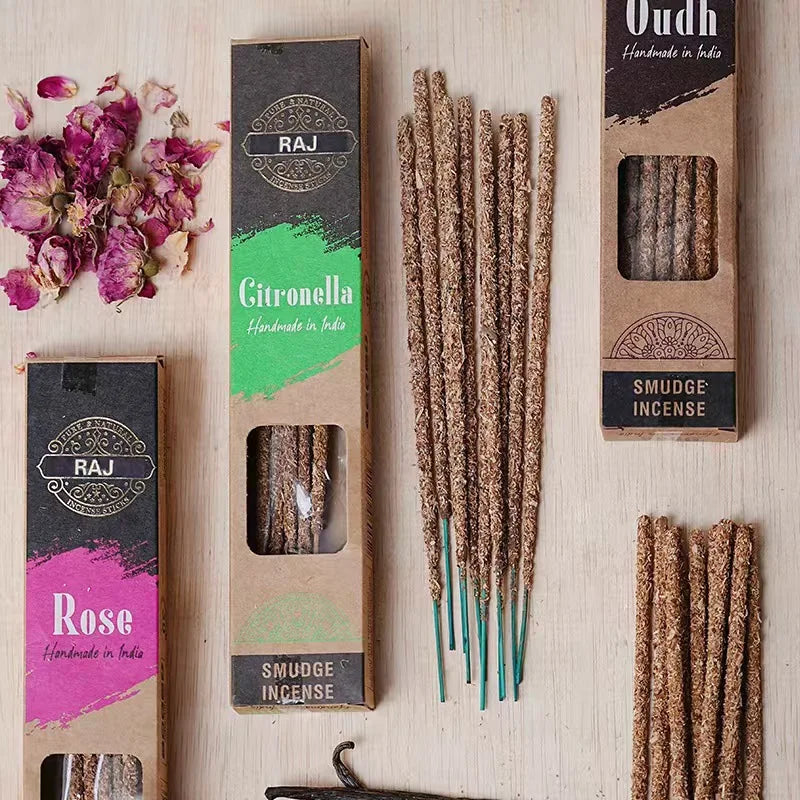 Natural Handmade in Indian White Sage Incense Sticks Resin Palo Santo Argentinian Lavender Jasmine Flavor Scents for Home