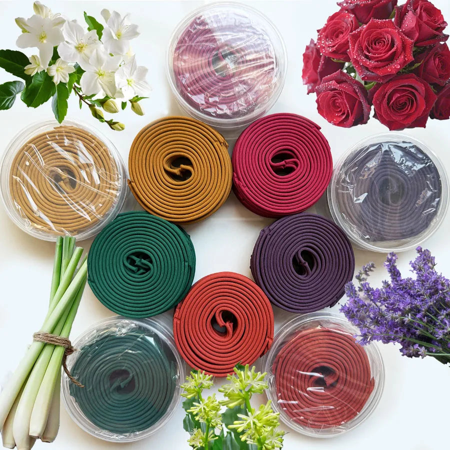 100 Mixed Spiral Fragrances, Including Lemongrass, Rose, Jasmine, Lavender, and Dragon Blood Incense Coils, Are the Best Choice