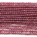 Natural Ceylon Pink-Purple Garnet Faceted Round Beads 3mm-3.2mm