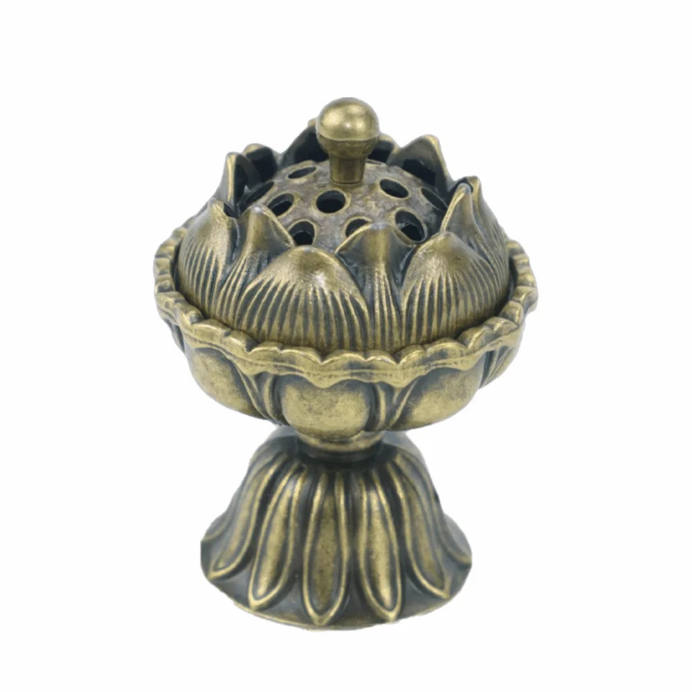 New Chinese Style Incense Burner Zinc Alloy Good Symbolism Incense Holder Lotus Lucky Cat God of Wealth Incense Burning