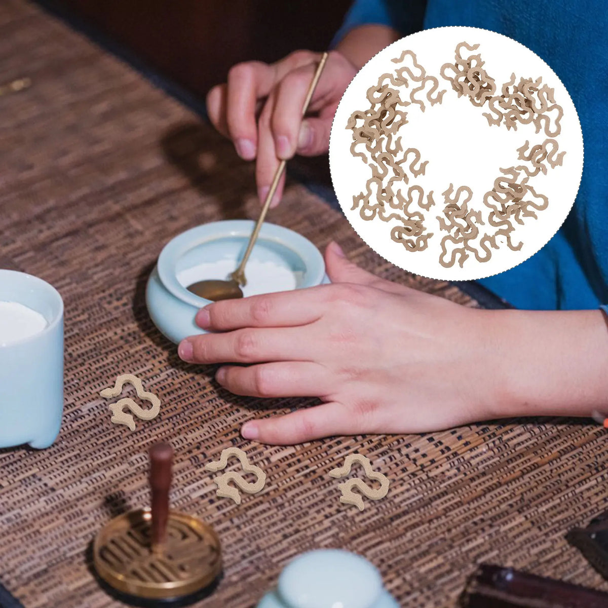 42Pcs Dragon Incense Blocks Natural Handmade Agarwood Fragrance for Meditation Relaxation Spiritual Cleansing and Home