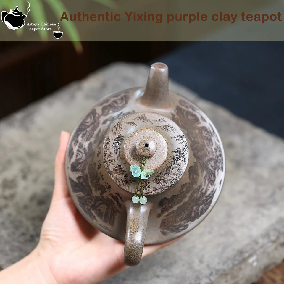 Yixing Purple Clay Teapot, Original Ore, Agarwood Mud, Wood Burning, Cloud Furnace, Kung Fu Teapot, Kung Fu Tea Set