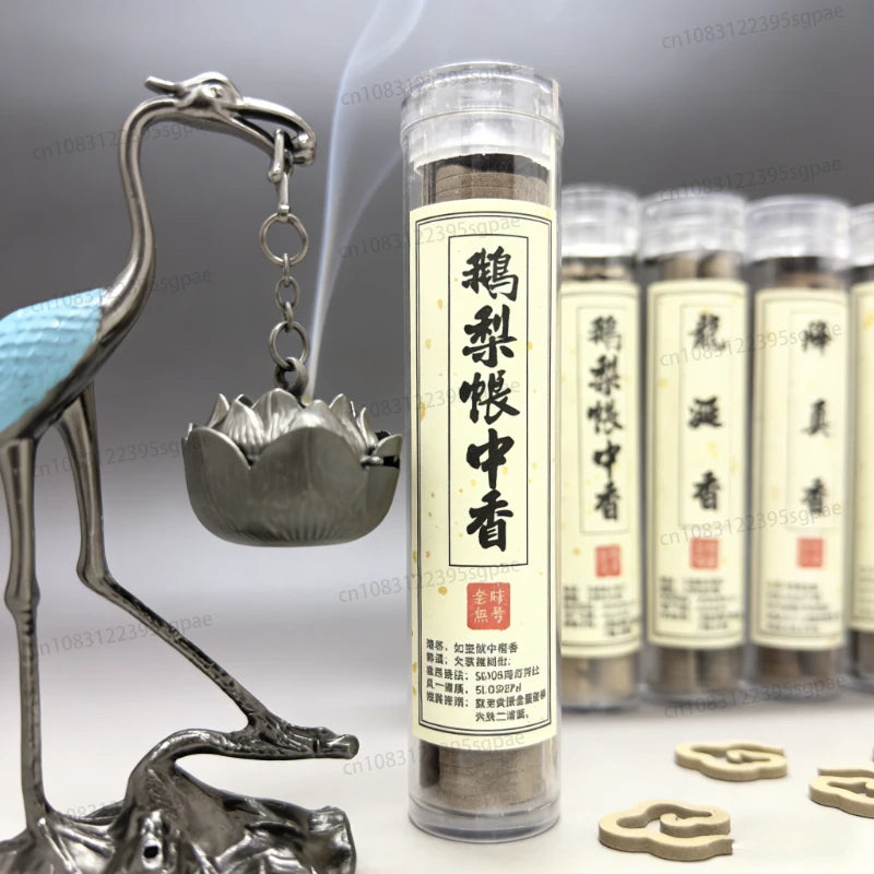 Crane Incense Burner and 5 Tubes Natural Disk Incense Set,Includes 5 Scents Agarwood & Goose Pear Tent & Sandalwood & Ambergris