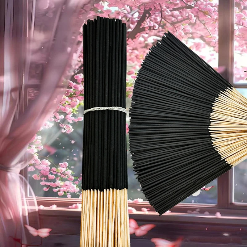 50/500 Incense Sticks Long Burn Japanese Cherry Blossom Home Fragrance for Yoga Meditation, Air Freshing Deodorize Aromatherapy