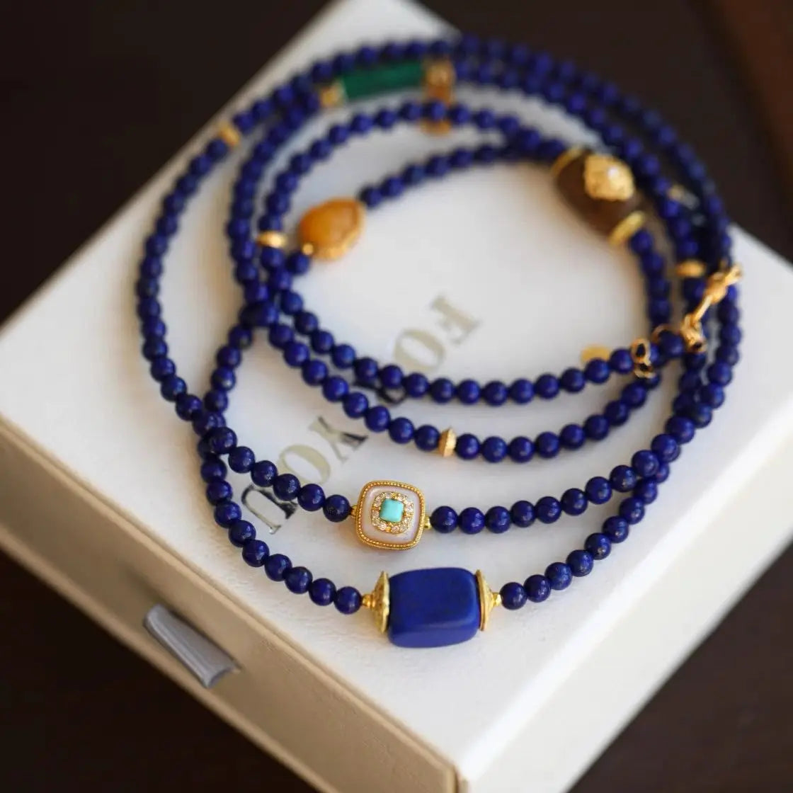 Natural Lapis Lazuli Chain Bracelet for Women