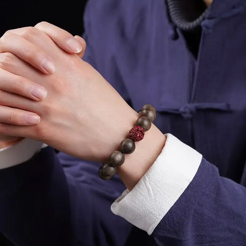 Natural Agarwood Buddha Zodiac Bracelet for Men