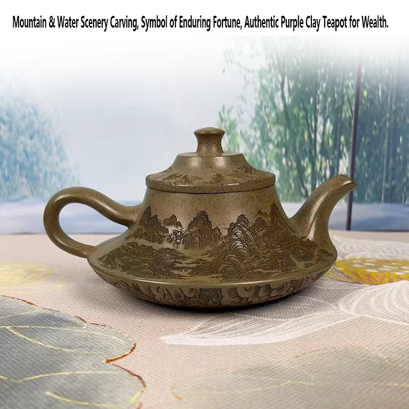 350ml Yixing Zisha Teapot Handmade Purple Clay Teapot