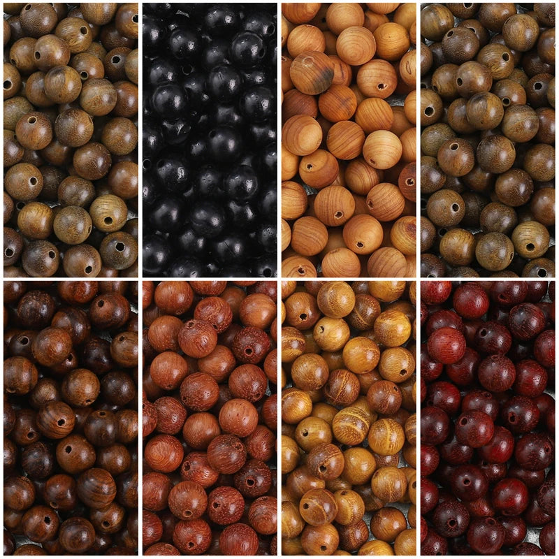 50Pcs/Lot 8mm Brown Series Natural Wooden Beads Eco-Friendly Wood Round Loose Beads For Jewelry Making Bracelets DIY Accessories