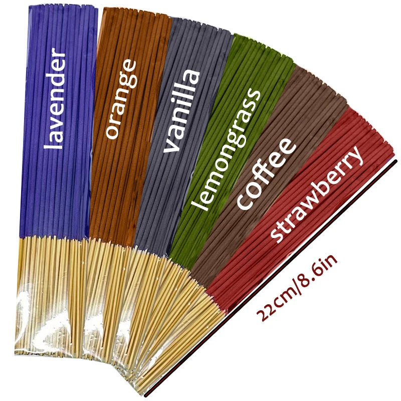 6 sets of approximately 126 high-quality aroma diffuser sticks - including lemongrass, lavender, vanilla, orange, strawberry, and coffee, suitable for purification, yoga meditation, and home use - a perfect gift with long-lasting fragrance