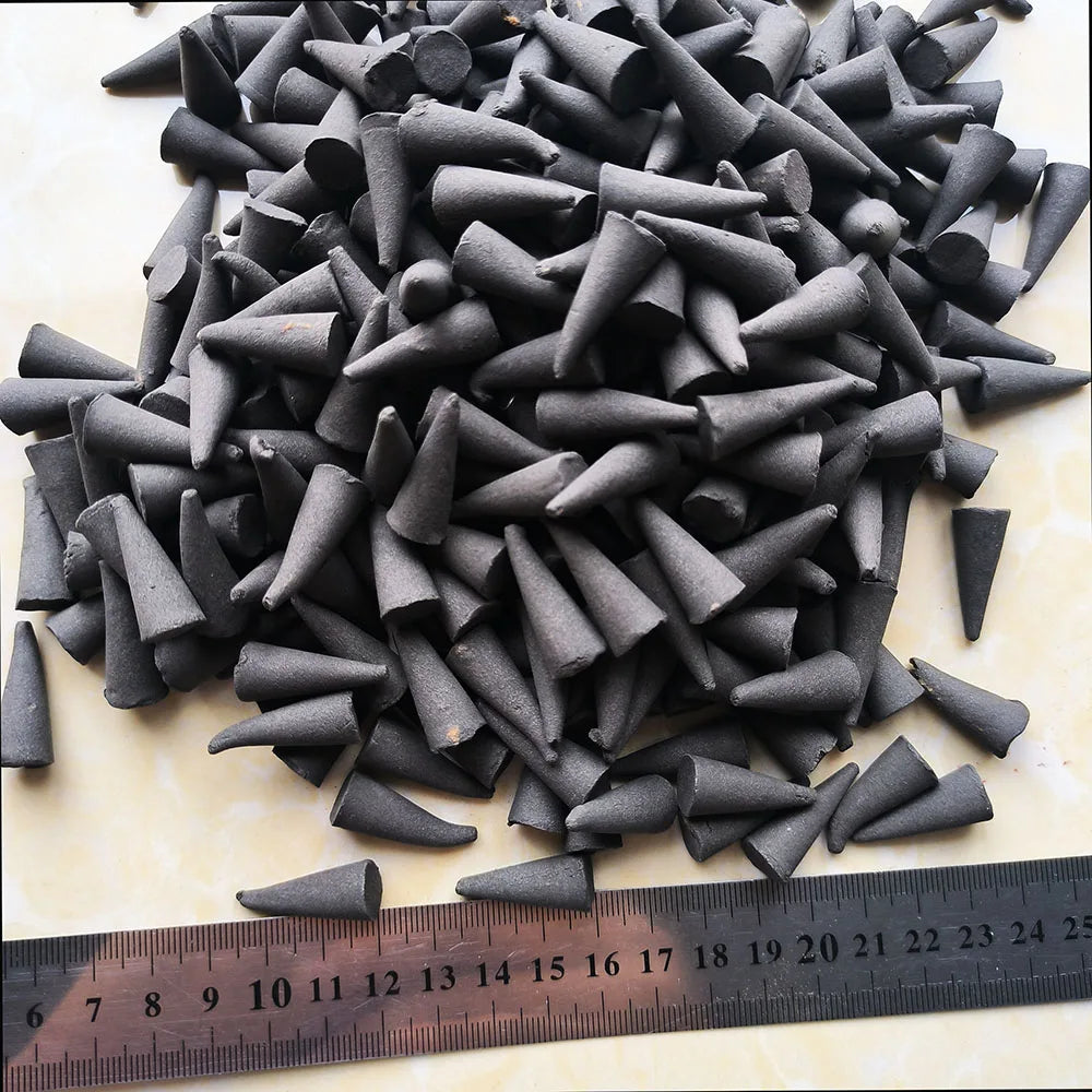 100/200/400pcs/lot Natural Incense Cones Handmade Black Attracting Wealth Fragrance Tibetan Tower Incense Scents for Home