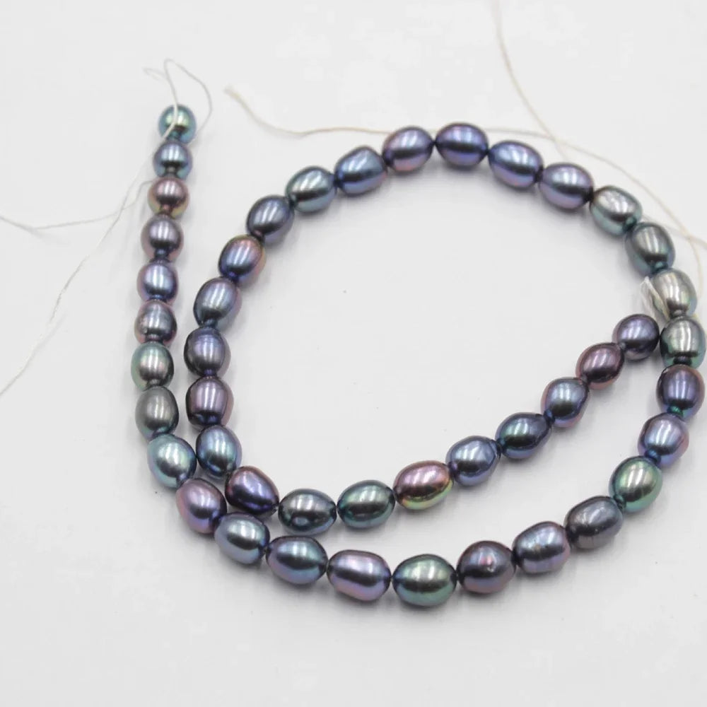 7-9mm 4A Natural Freshwater Black High Quality Pearl Premium Bead Fine Gift Women Jewelry Make DIY Necklace Bracelet Accessories