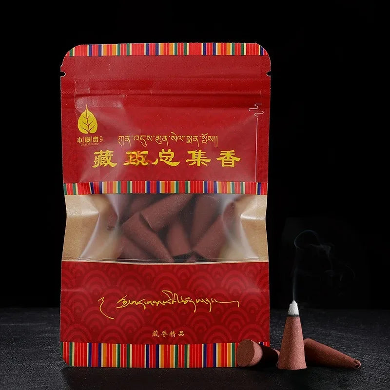 Natural Tibetan Incense/Tower Incense Temple Ancestral Home Indoor Home Purification Air/Peace of God To Help Sleep Aromatherapy