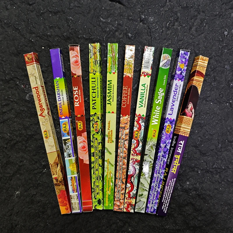 10 Box Authentic Indian Incense Sticks Premium Handmade Rose Sage Jasmine Lavender for Meditation Yoga Buddha Home Aromatherapy