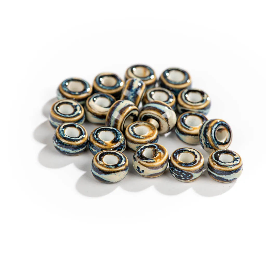 10mm Vintage Ceramic Beads 20pcs Handmade Jewelry Making