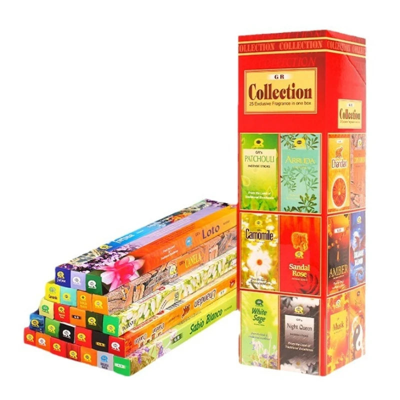 GR Natrual 10 Small Boxes Indian White Sage Incense Sticks Sandalwood OUDH Authentic Buddhism Supplies Bulk Sale Stick Incense