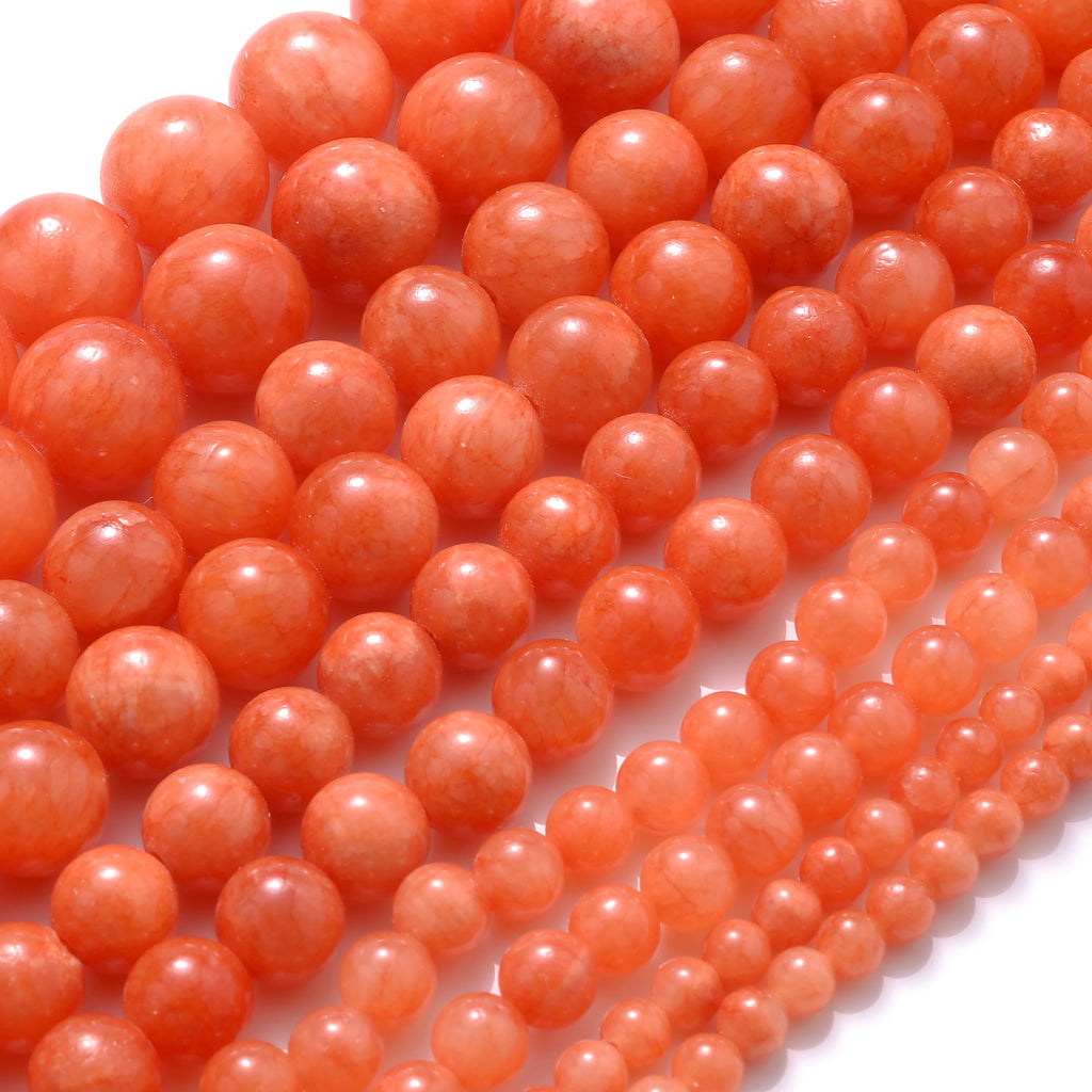 Natural Stone Beads Yellow Orange Agates Jades Malachite Tiger Eye Loose Spacer Beads For Jewelry Making DIY Bracelet 4/6/8/10MM