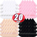 1-20pcs Short Plush Triangle Makeup Puffs Triangle Velvet Washable Powder Puff Cosmetics Eye Beauty Makeup Tool Reusable Sponge