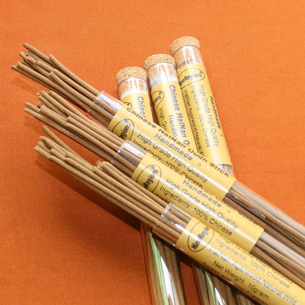 Premium Hainan Agarwood Oud Incense Sticks 10gram Handmade Natural Organic Eco-Friendly More Sweet Cool Fragrance High Quality
