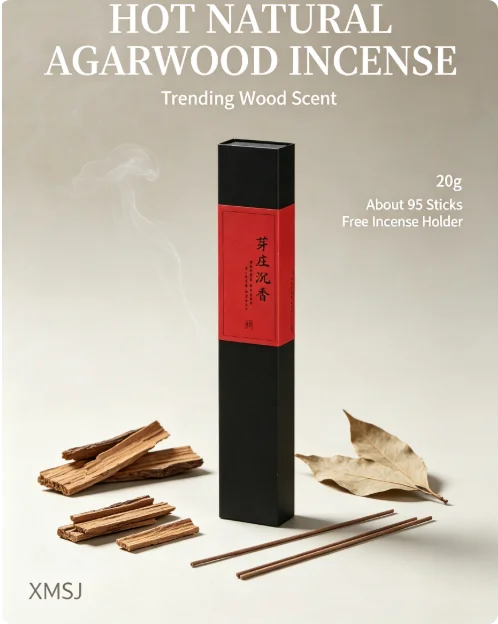 HotTrending Agarwood Sandalwood Incense Set,Natural Wood Sticks, 20g About 95Sticks Calming Woody Scent for Home Meditation Yoga