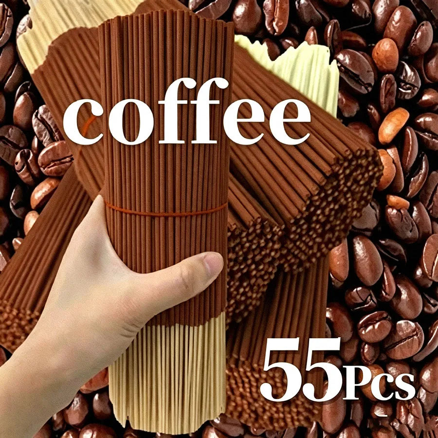 20/55/90/130Pcs Natural Coffee Aroma Sticks - High-Quality Wooden Aroma Sticks for Home Air Purification, Relaxation, Yoga, Office