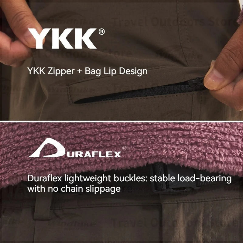 Naturehike Women's Waterproof Cargo Pants High-Stretch Wide Leg Quick-Dry Trekking Trousers Outdoor Hiking Paratrooper Pants