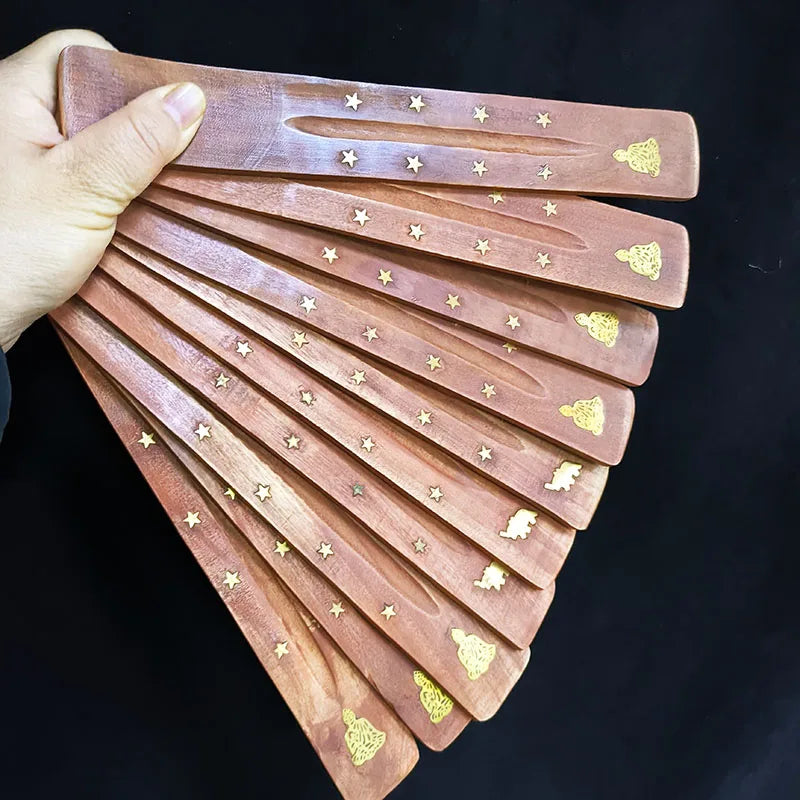 Handmade Thicken Solid Wood Incense Burner Indian Sandalwood OUDH Incense Sticks Holder Zen Buddha Fragrance Incense Base