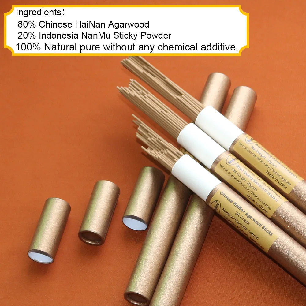 Chinese HaiNan Agarwood Incense Stick 20gram Genuine Natural Oudh Wood 3A Grade Home Fragrance