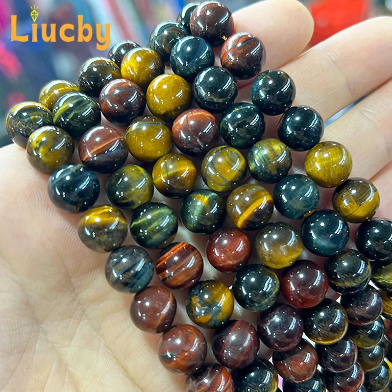 Natural 3-Color Tiger Eye Beads 10mm DIY Jewelry Making